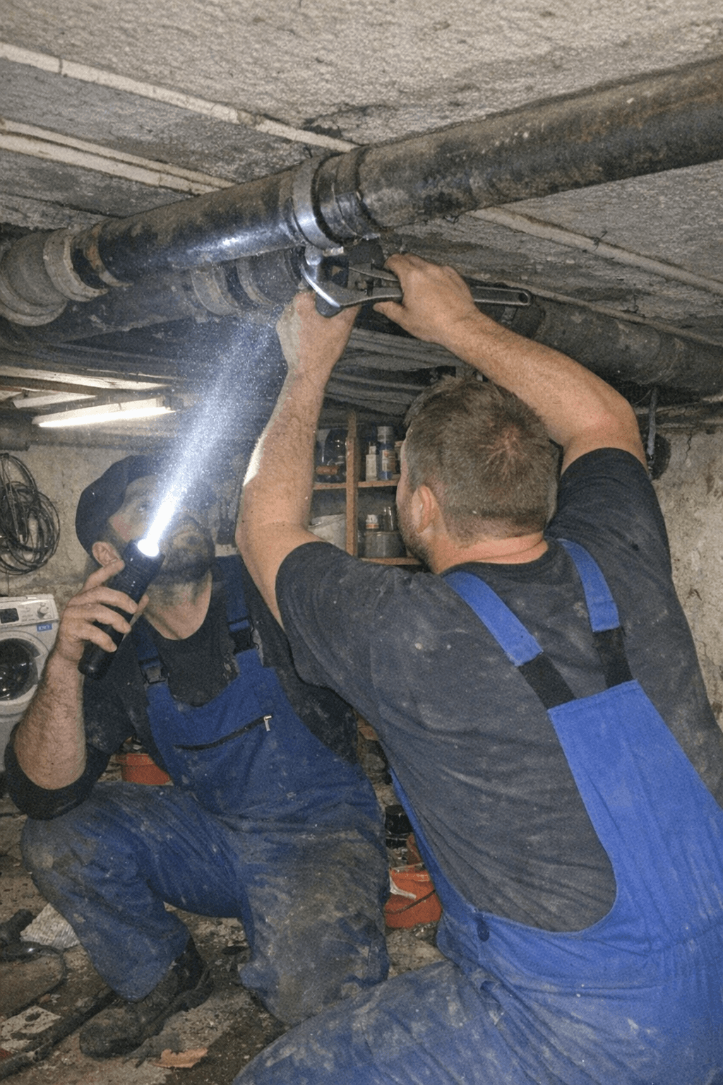 Unser erfahrenes Team bei der Arbeit an einer Rohrreinigung